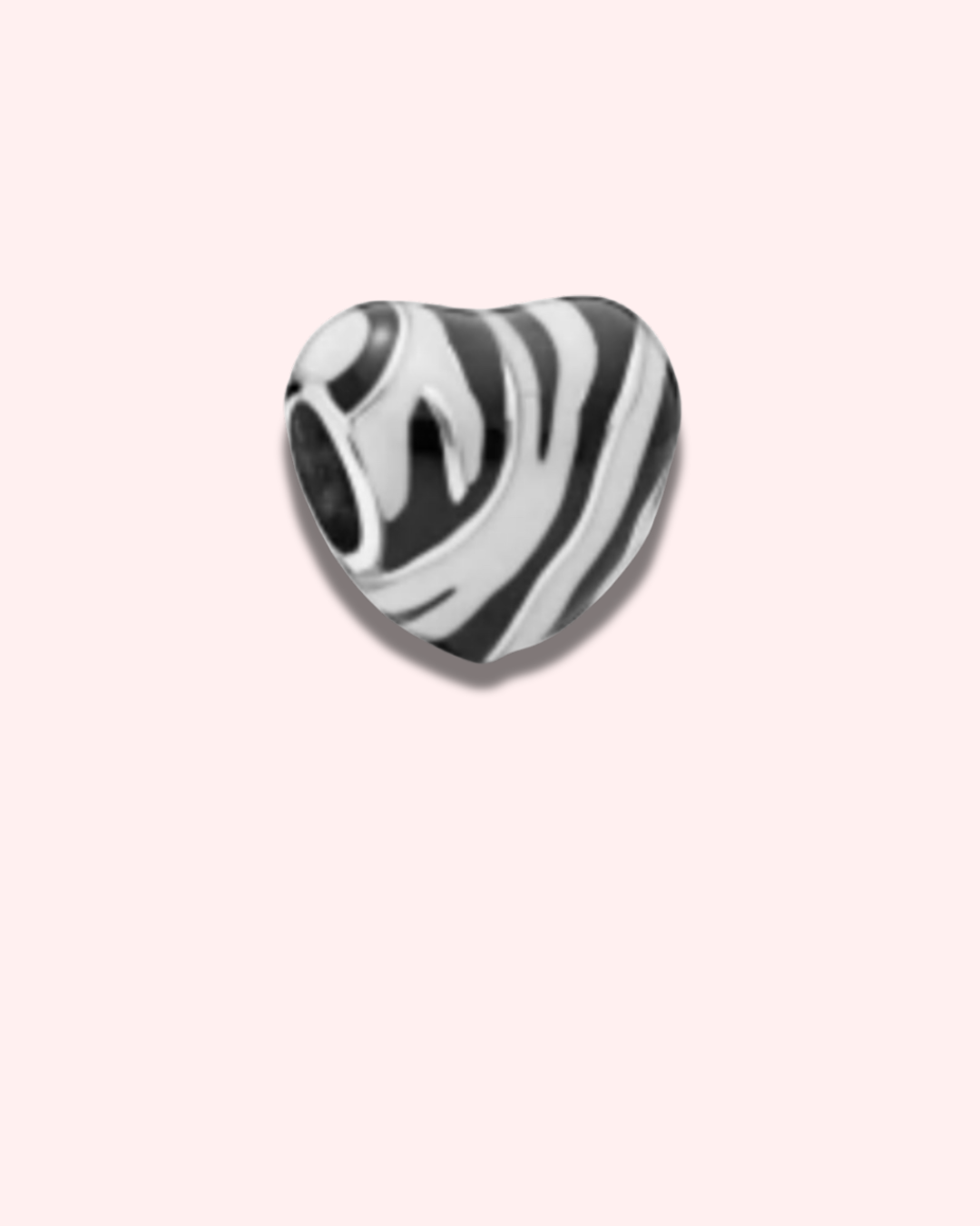 Zebra Heart Charm