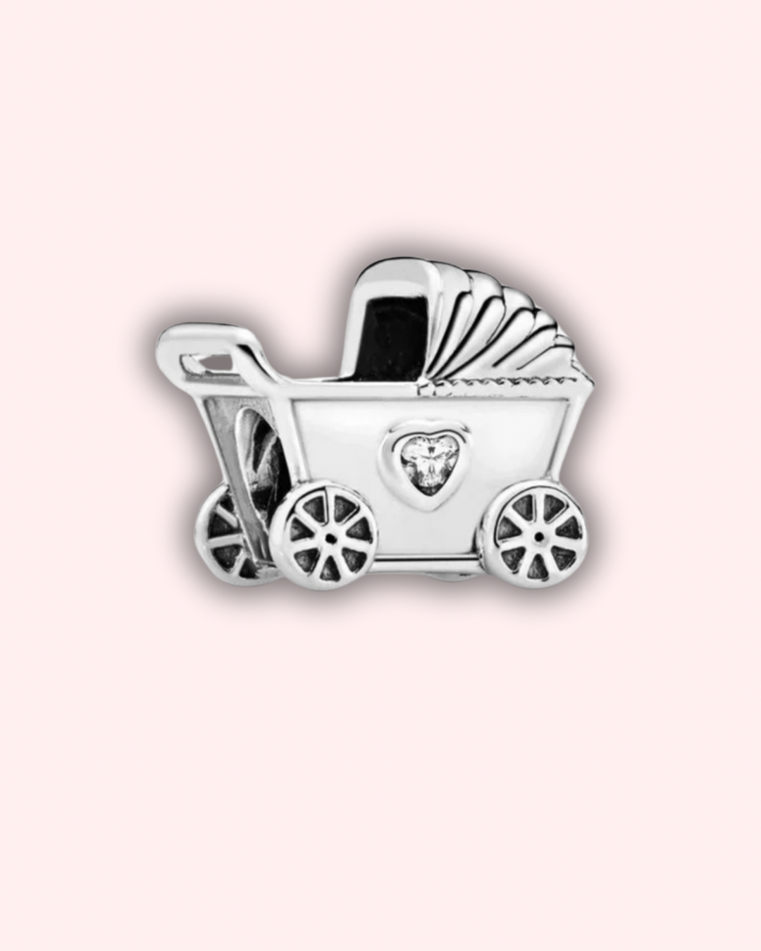 Baby Stroller Silver Charm